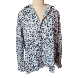 Frank & Eileen Blue and White Patterned Shirt